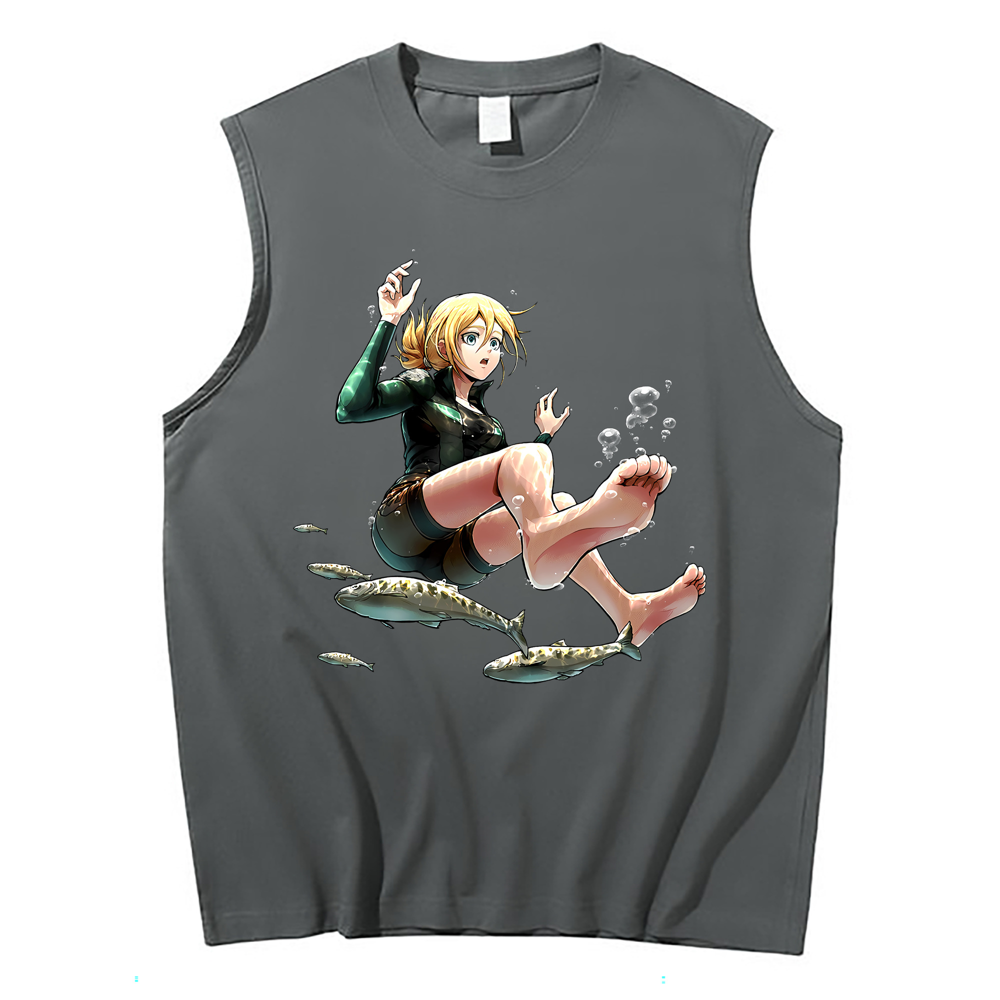 （画像用） 進撃の巨人 クリスタ·レンズ Attack on Titan Christa Lenz コットン100％タンクトップ（フロントプリント）